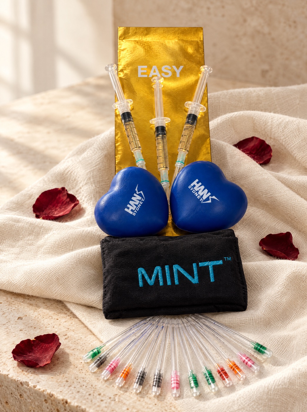 Naira's MINT PDO thread kit from Hans Biomed, styled on ivory linen